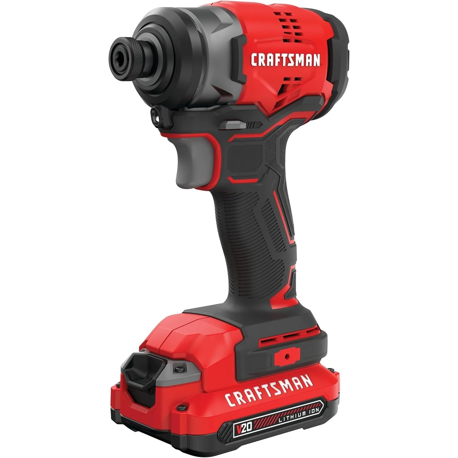 CRAFTSMAN V20 Cordless Impact Driver Kit, 1/4 inch, Battery and Charger Included (CMCF810C1)