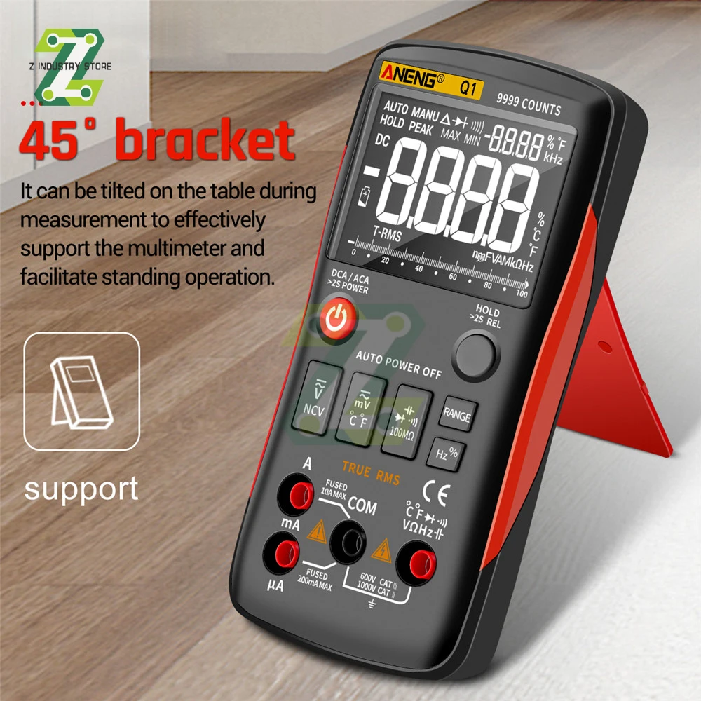 Imagem -03 - Aneng q1 Multímetro Digital 9999 Analógico Tester True Rms Profissional Multimetro Faça Você Mesmo Transistor Capacitor Ncv Testers Lcr Meter
