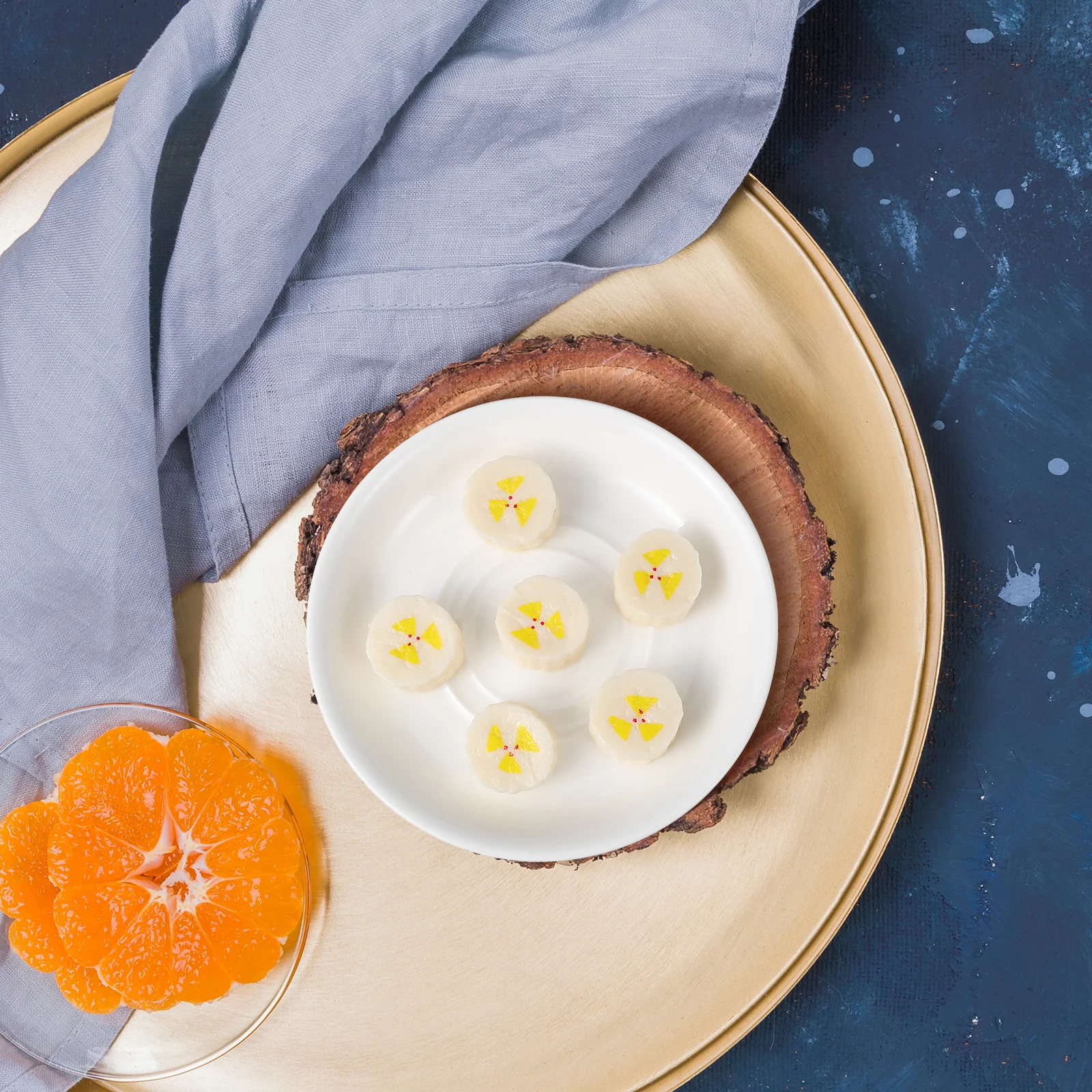 

6Pcs Simulation Banana Slices Realistic Artificial Banana Decor for Home Kitchen Table Centerpiece Photography Props Fruit