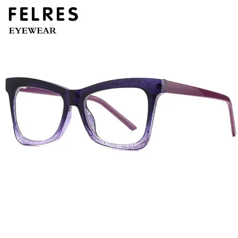Fashion Square Gradient Myopia Glasses Women Big Frame Anti Blue Light Distance Glasses Optical Computer Prescription Glasses