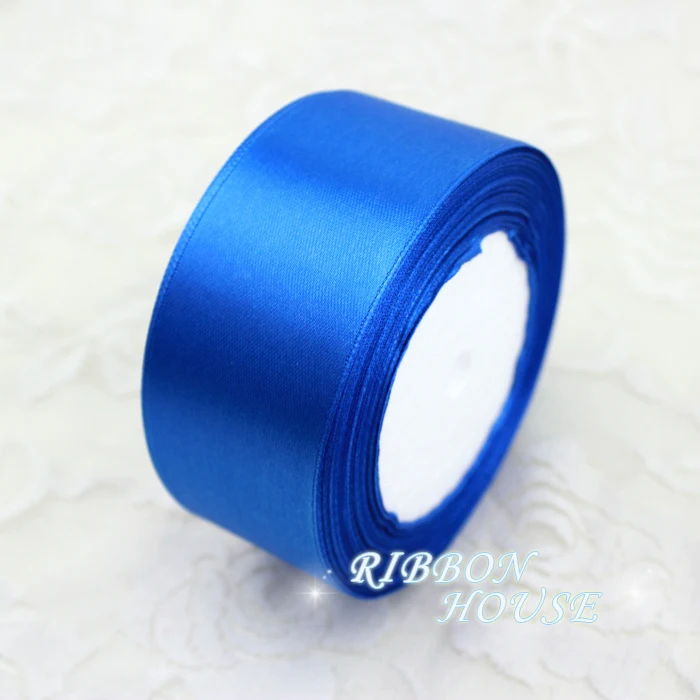 (25 yards/roll) Blue Single Face Satin Ribbon Wholesale Gift Wrapping Christmas ribbons