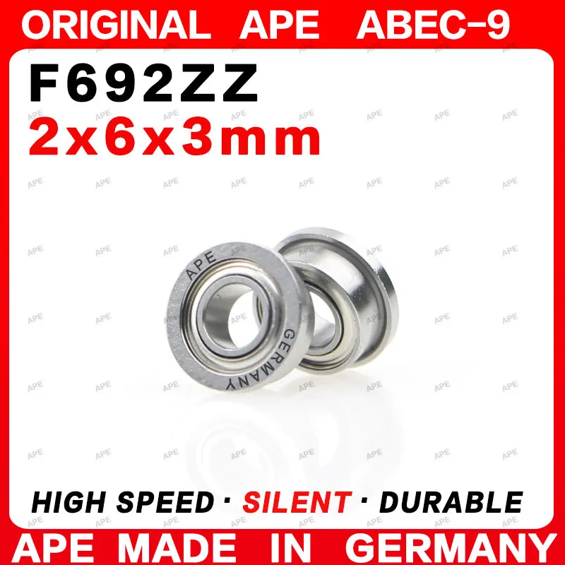 5-20Pcs Germany APE ABEC-9 F692ZZ Bearing 2x6x3mm F692 Z -2Z RS Precision High-Speed Flange Bearings