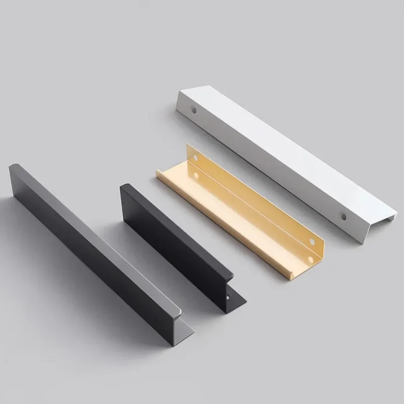Gold Black White Kitchen Cabinet Wardrobe Door Invisible Dressing Table Drawer Knob Embedded Furniture Handle Home Decoration
