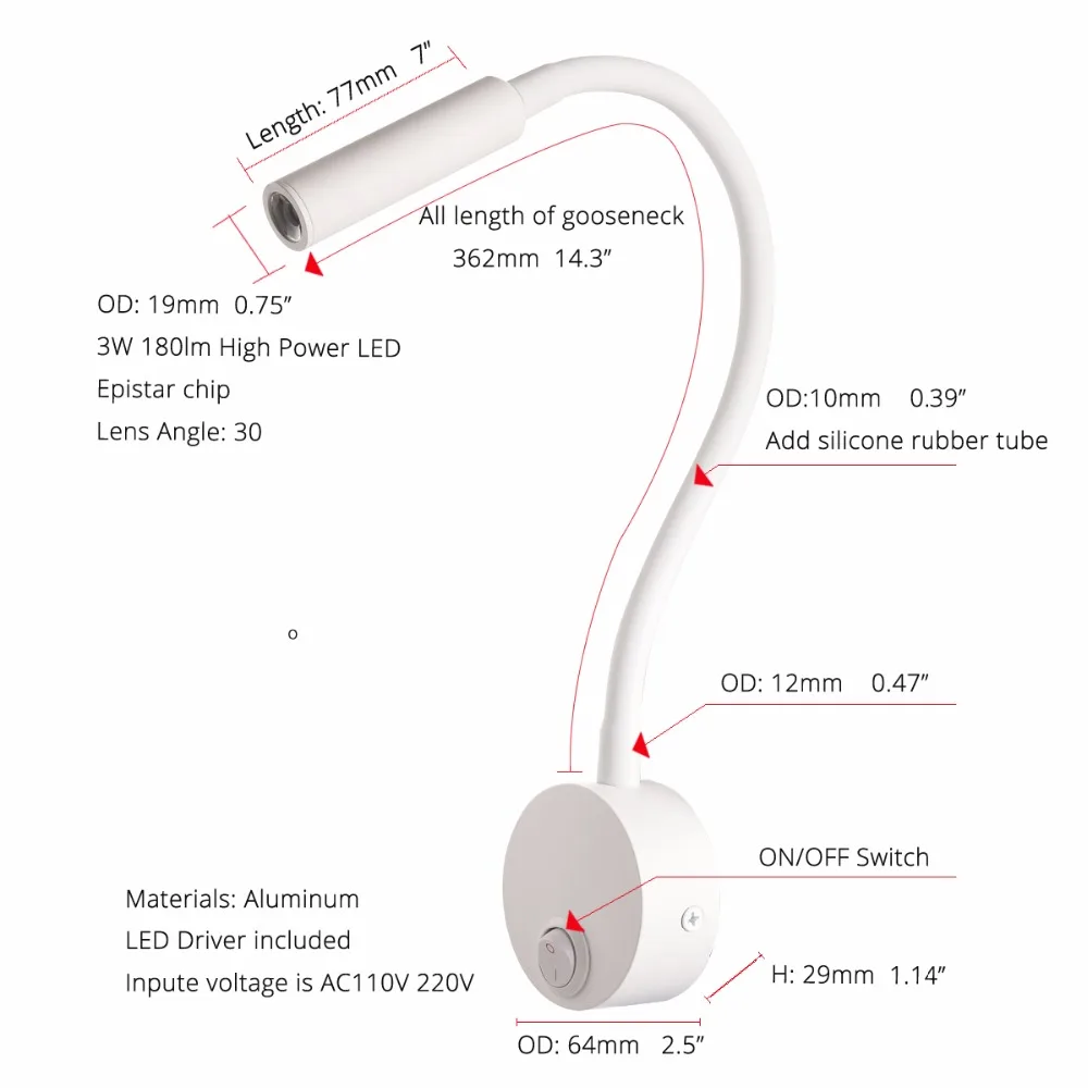 2pcs wall lamp sconces bed light modern wall light  to the bedroom, bedside lamp, loft decor