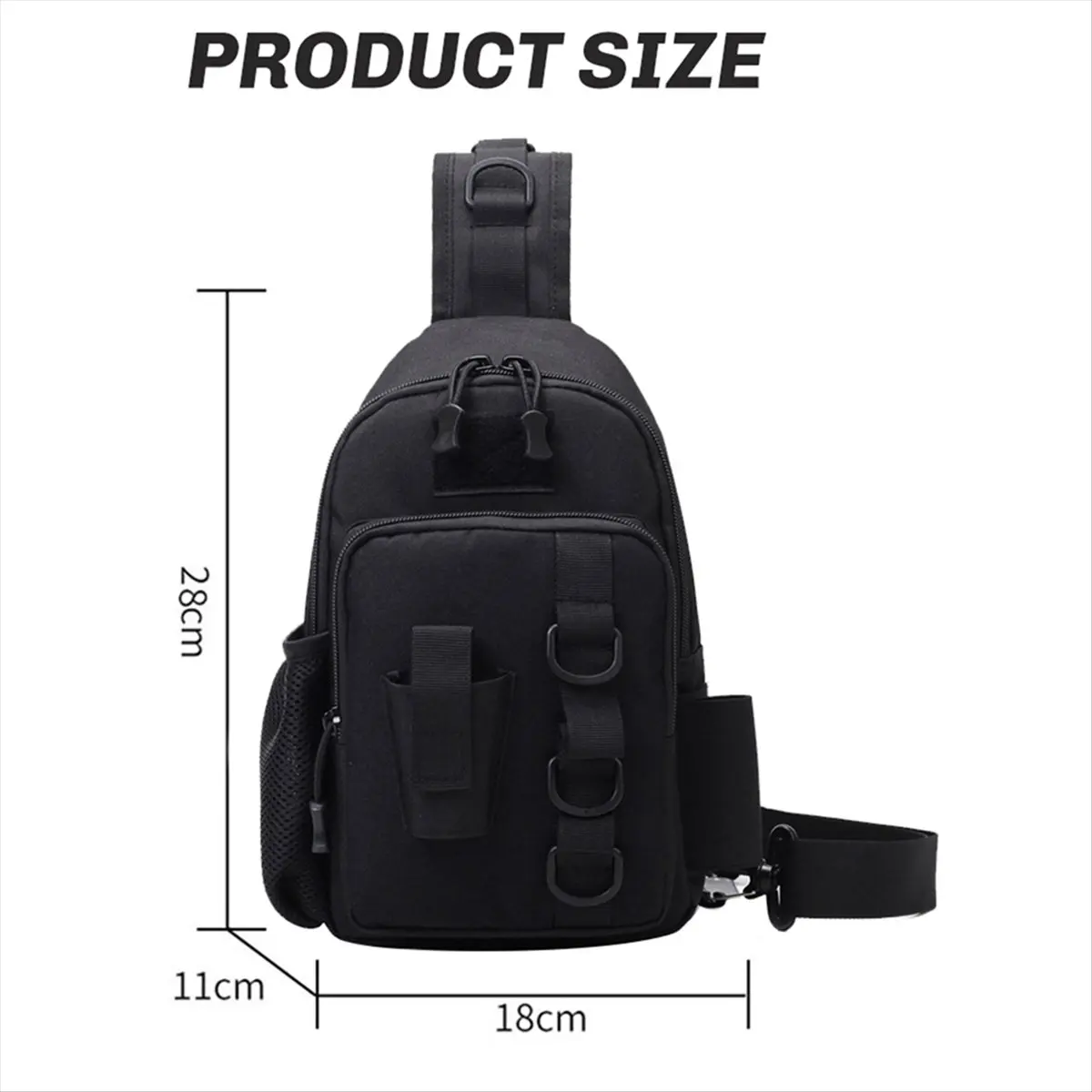 Fishing Lure Chest Bag with Rod Holders Waist Bag Molle Bait Storage Rucksack Outdoor Hiking Storage Fanny Pack [cilae-17R]