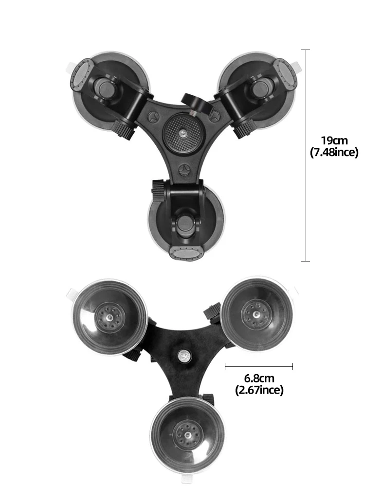 Kit Supporto Per Auto A Tripla Ventosa Per Action Cam Insta360 E GoPro - Asta 112 Cm, Braccio Magico - 2
