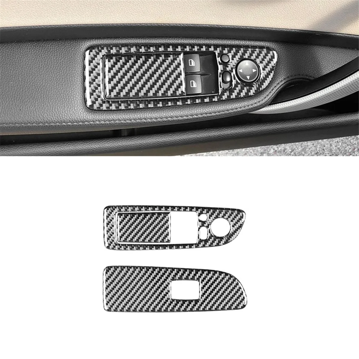 Carbon Fiber for 1 Series E87 E81 E82 2008-2013 Window Lift Switch Panel Cover Trim Interior Accessories LHD