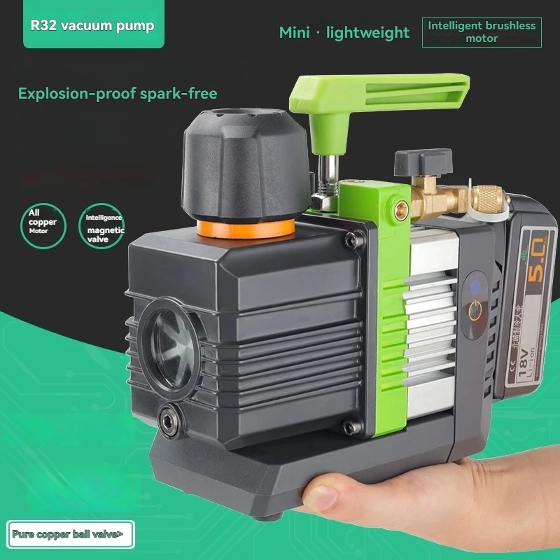 18V Cordless Double Stage 1.5L Lithium Battery Vacuum Pump for R32 Air Conditioning Refrigerant Smart Charging HVAC Tool