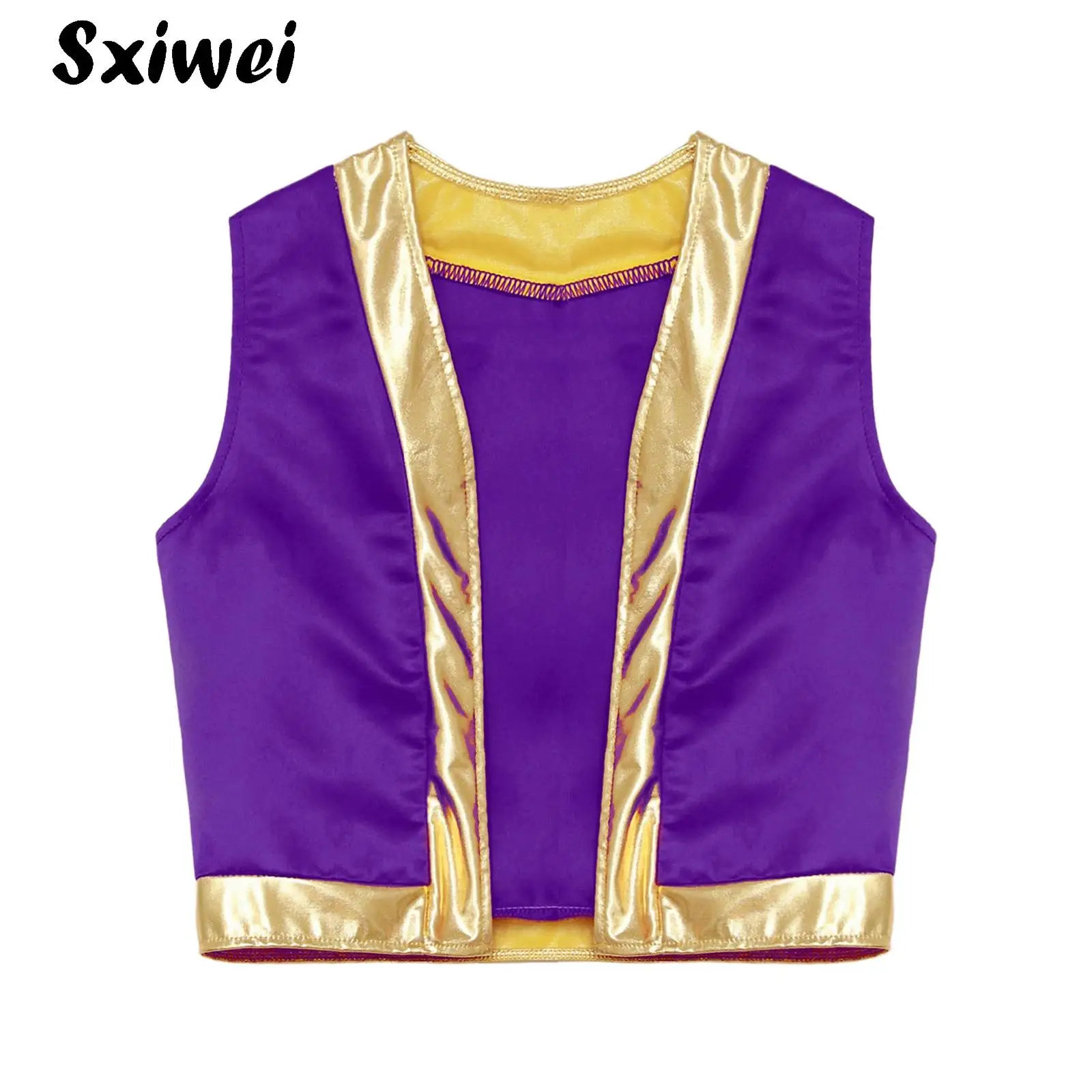 Boys Toad Vest Arabian Prince Costume Halloween Arabian Waistcoat Top Fancy Theme Party Carnival Stage Dancewear Role Play Suit
