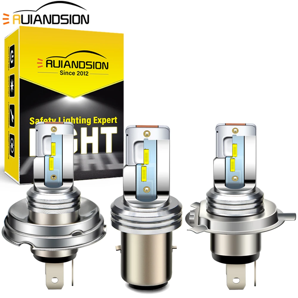 RUIANDSION BA20D H4 9003 P45T LED Headlight 9-32V Front Lights for Volkswagen Beetle 1998-2018 for Honda CB400F Motorcycle Lamp