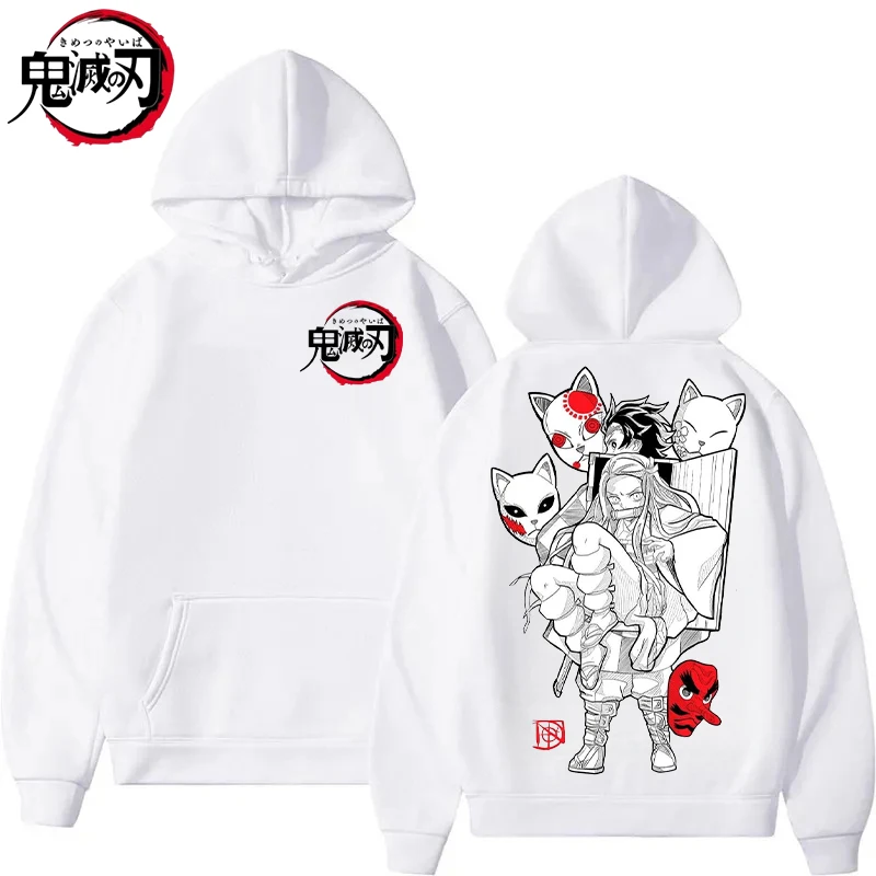 

Толстовка с принтом персонажей Demon Slayer больших размеров для мужчин и женщин, осенне-зимние толстовки Y2k Harajuku, пуловер унисекс, одежда, топы