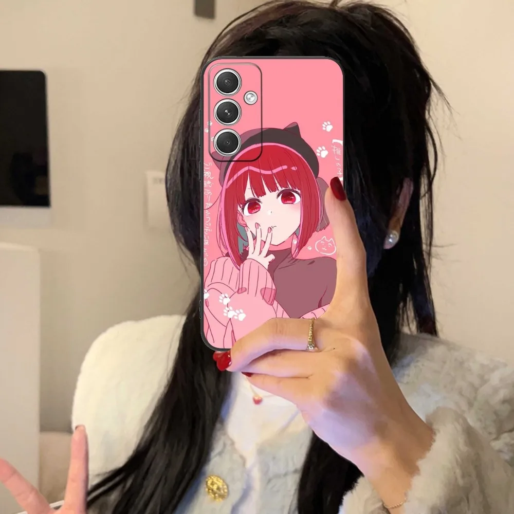 Oshinoko Arima Kana Anime Phone Case for Samsung Galaxy S24 S23 S22 S21 S20 S10 S9 Plus FE Ultra Lite Black Phone Cover Funda