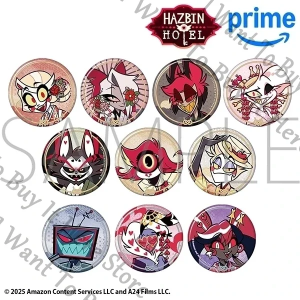 Genuine Anime Hazbin Hotel Charlie Vaggie Lucifer Morningstar Husk Cosplay Cartoon Badge Emblem Pendants Brooch Widget Fans Gift view 2