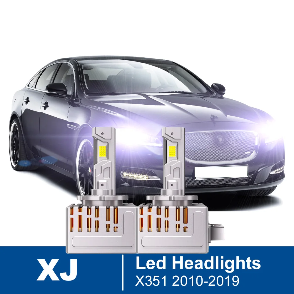 2 قطعة لمبة Led للمصابيح الأمامية لجاكوار XJ X351 2010-2019 6000K شعاع عالي منخفض (تناسب المصباح الأصلي فقط زينون)