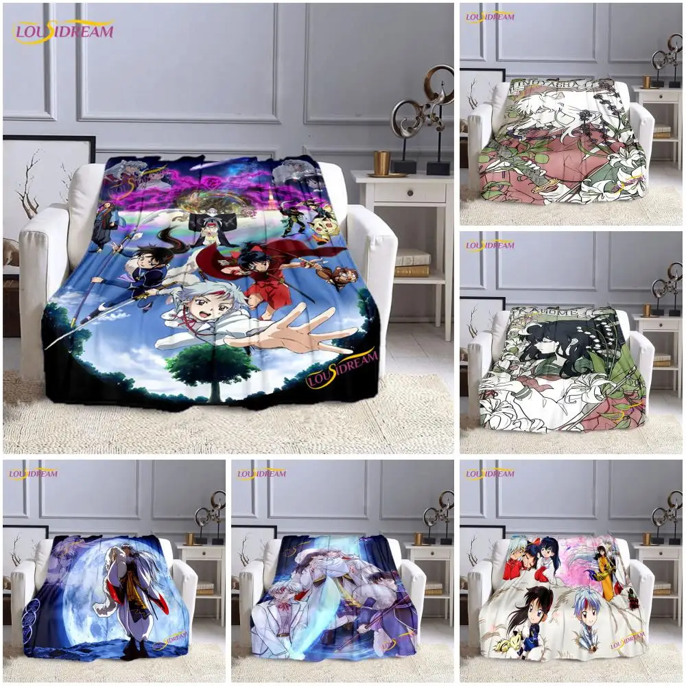 

Anime Flannel Blanket InuYasha Print Quilts Hanyou No Yashahime 3D Kids Adults Blanket Home Decor Fashion Party Quilt Gift