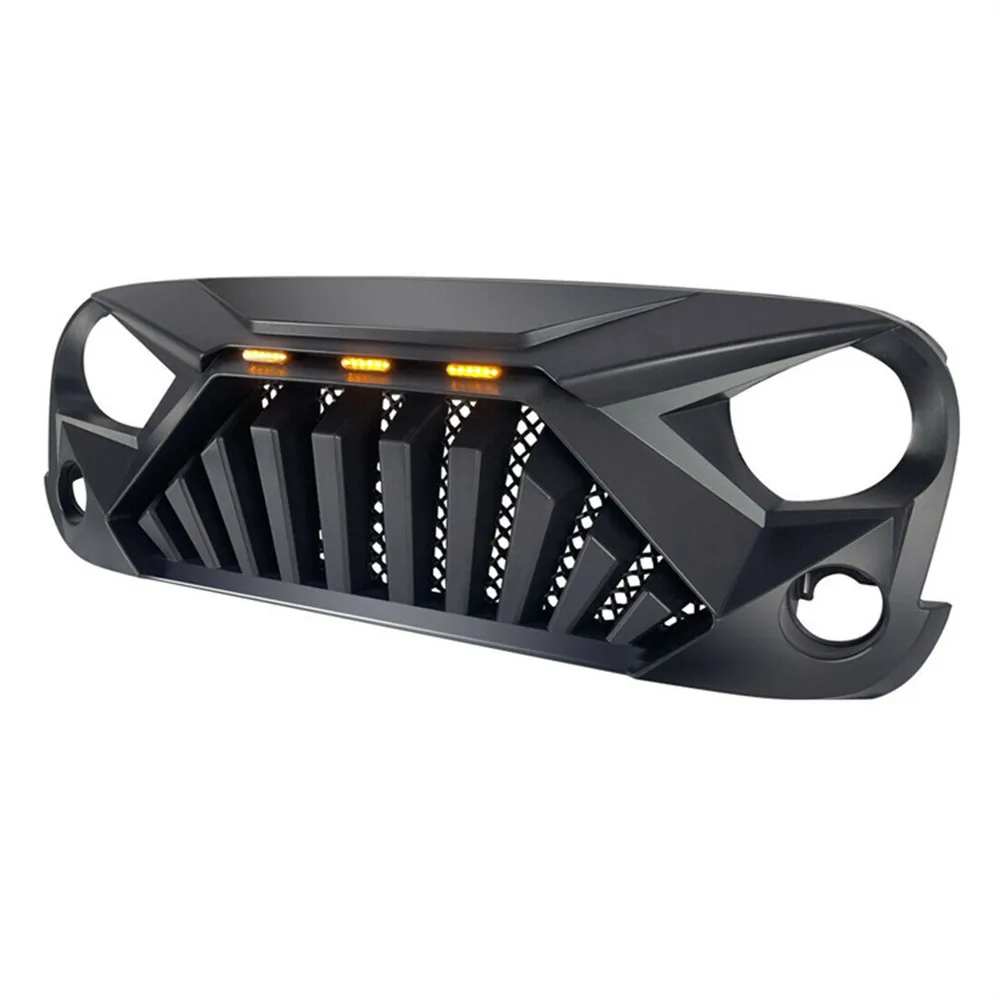 Auto Front Grill Guard For Jeep Wrangler Jk Accessories 2007-2017 4x4 Offroad Grille With Led Light Car Exterior Parts