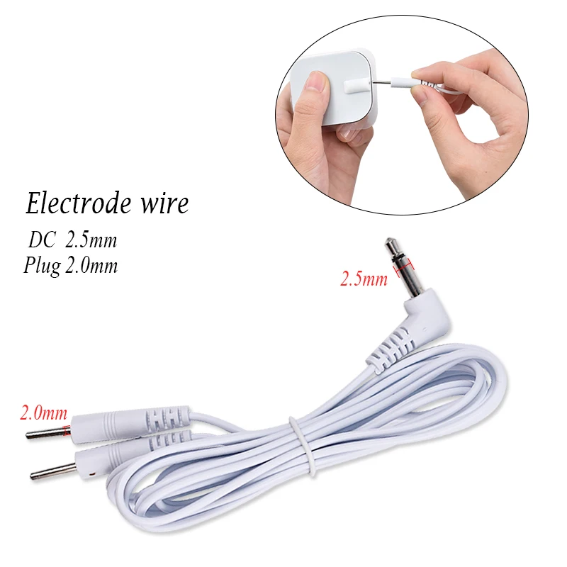 Electrode Wire 2.0mm Plug Single Head Lead Cables DC 2.5mm Electrode Wire For Gentle Pulse Massager Body Soothing Accessories