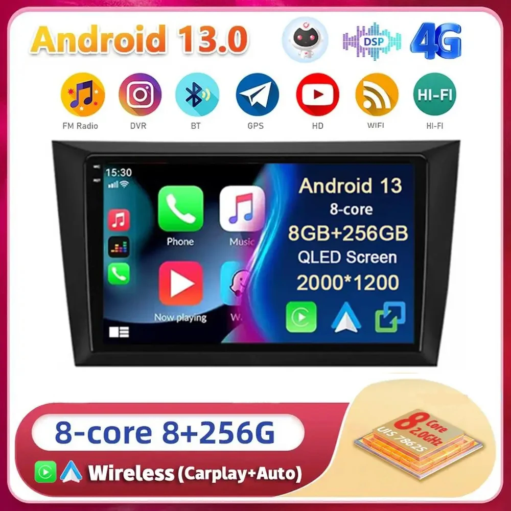 

Android13 Carplay Auto For Volkswagen VW Golf 6 2008 2009 2010 2011 2012 - 2016 Multimedia Car Radio Player Video WIFI+4G BT DSP