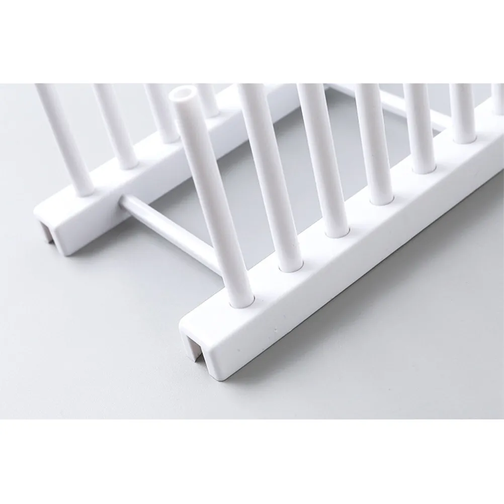 White Plastic Dish Holder Drying Rack for Kitchen Plates Bowls Lids and Pot Covers Easy Assembly Disassembly Drainage Storage