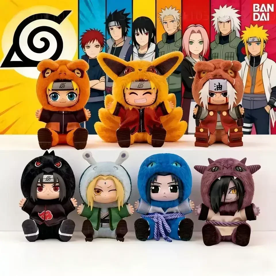 IN stock Bandai 2.0 Naruto Plush Blind Box Shippuden Party Doll Sitting Figure desk decoration Plush Blind Box Christmas Present