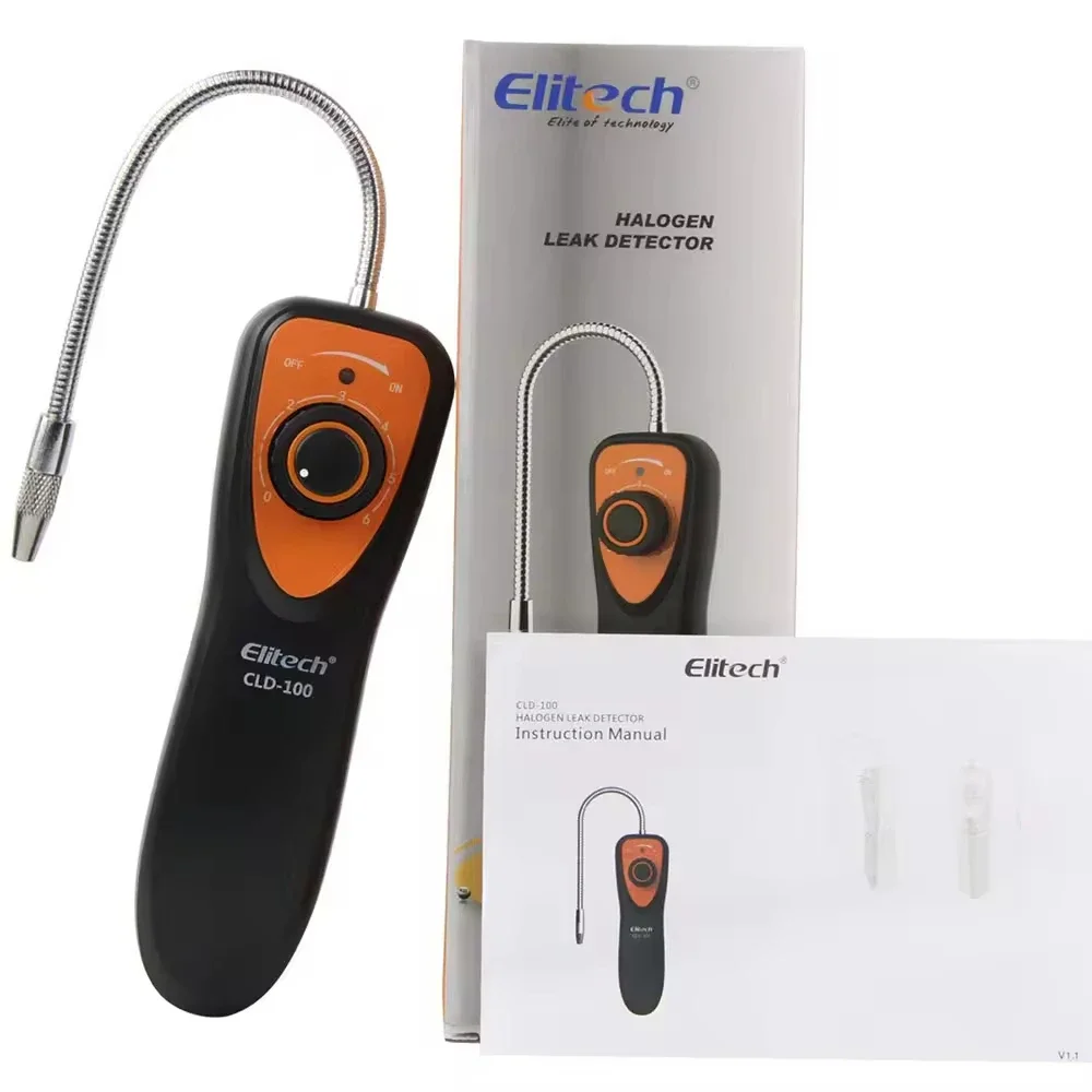 Elitech CLD-100 Halogen Gas Analyzer Freon Leak Detector Car HVAC Refrigerant Leak Sniffer R134a CFCs HCFCs HFCs Gas Analyzer