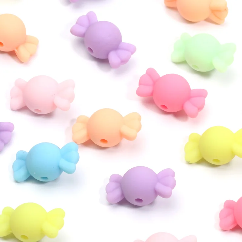 10pcs/lot Mixed Candy Beads Sweets Acrylic Spacer Beads For Jewelry Making DIY Bracelet Necklace Handmade Accessories 11x21mm