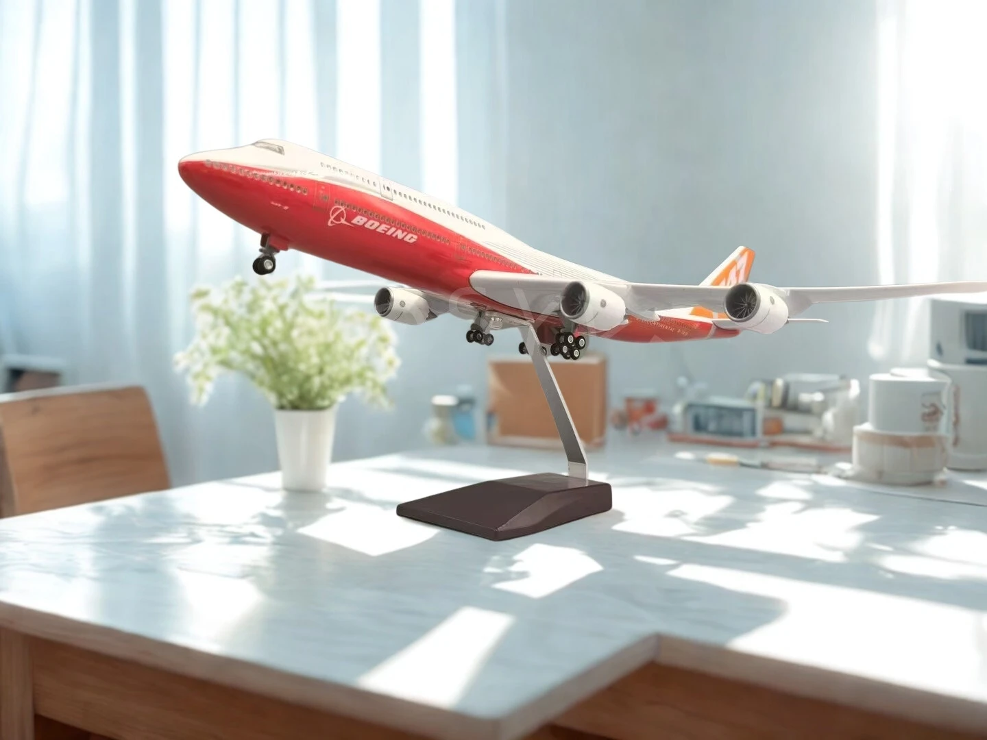 

Decor Plane 747-8 Prototype Aircraft Airlines Landing Gear Wheels Lights Resin For Collections and Displays Book Nook Offices