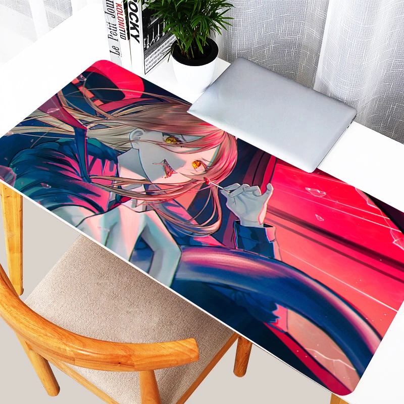 

Mouse Pad Japan Anime Girl Power Desktop Mouse Mat Laptop Gamer Chainsaw Man Mousepad PC Gaming Accessories Kawaii Keyboard Pad