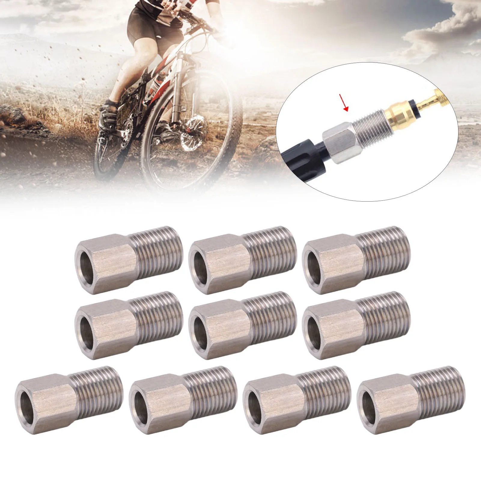 10 قطعة 8 مللي متر دراجة خرطوم هيدروليكي مسمار مزلاج الفولاذ المقاوم للصدأ خرطوم الفرامل الهيدروليكية ضغط الجوز للدراجات الجبلية