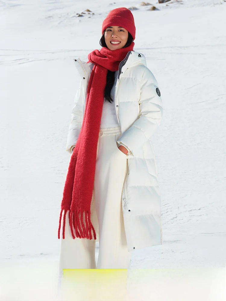 

Snow Flng 2026 Spring New Women's Long Hooded down Jaet Thiened Color Vitali Sports Outdoor Sunine