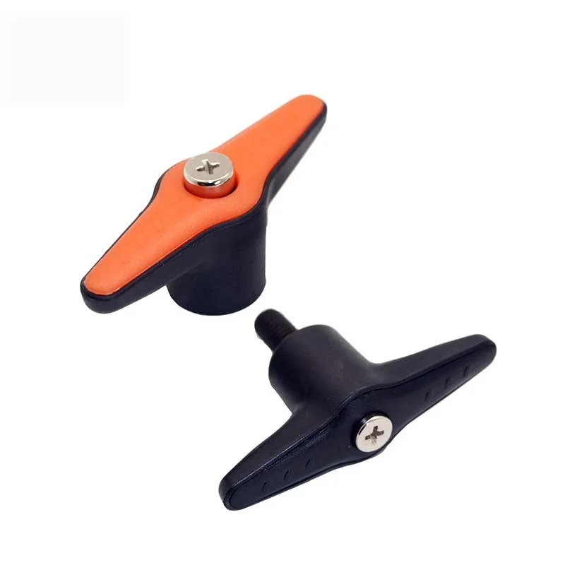 Orange/Black Plastic T-Shaped Adjustable-Position Handle Screw with Fixed Handle for Adjusting Set Handle M5 M6 M8 M10 M12