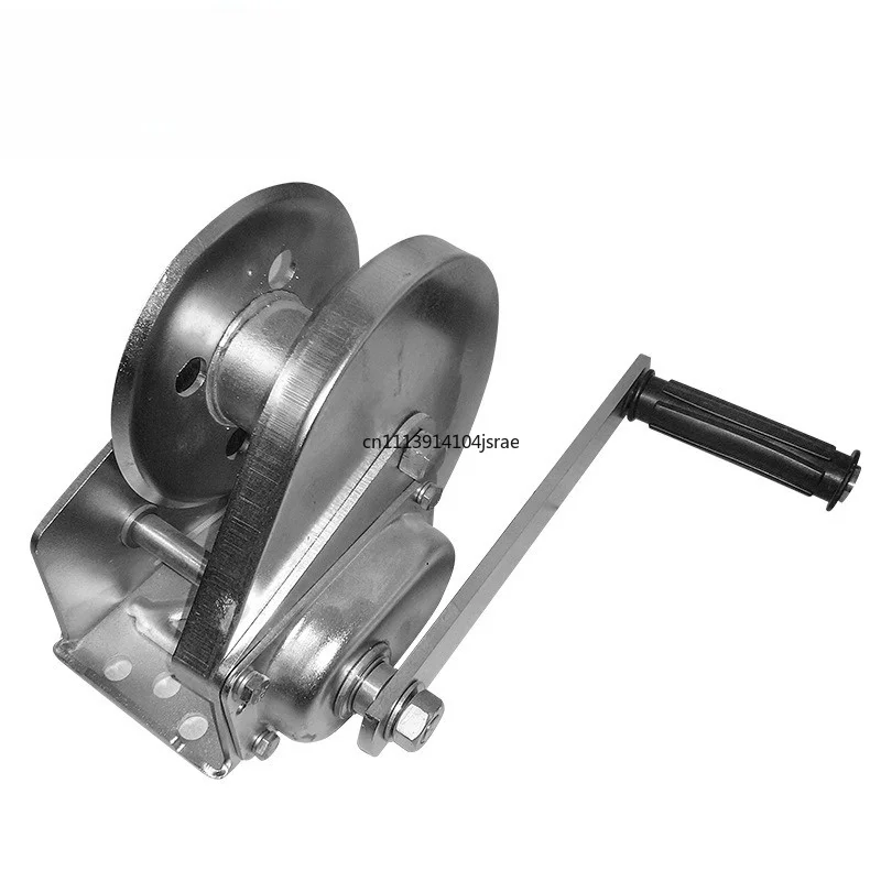 304 Stainless Steel 1200LBS Manual Hand‑Crank Winch Self‑locking Brake Hoist Portable Puller for Trailer Boat Cargo Lifting