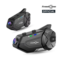 Motorcycle Dash Cam Intercom Helmet Headset Bluetooth Group Headphone WiFi App Moto Auto Dvr Motorbike Freedconn R1 Pro