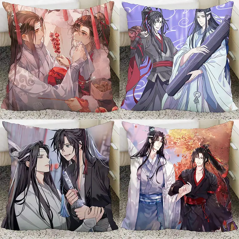 Mo Dao Zu Shi Pillowcase and Pillow Mdzs Anime Throw Pillow Covers Case Decorative Cushions for Sofa Home Decor 40x40cm