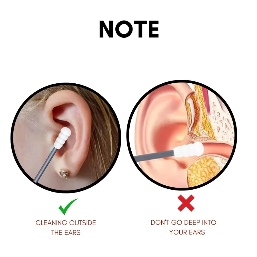 Portable and Reusable: DoubleTipped Silicone Swabs for Cleanable Ear Care Makeup and Travel entials Pink