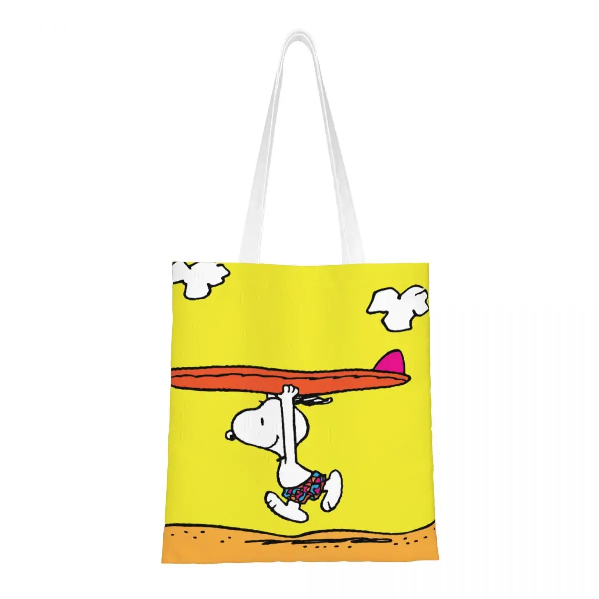 

Пользовательский модный принт манга Snoopy Woodstock Tote хозяйственная сумка переработка холщовый шоппер плечо анимация собака сумка