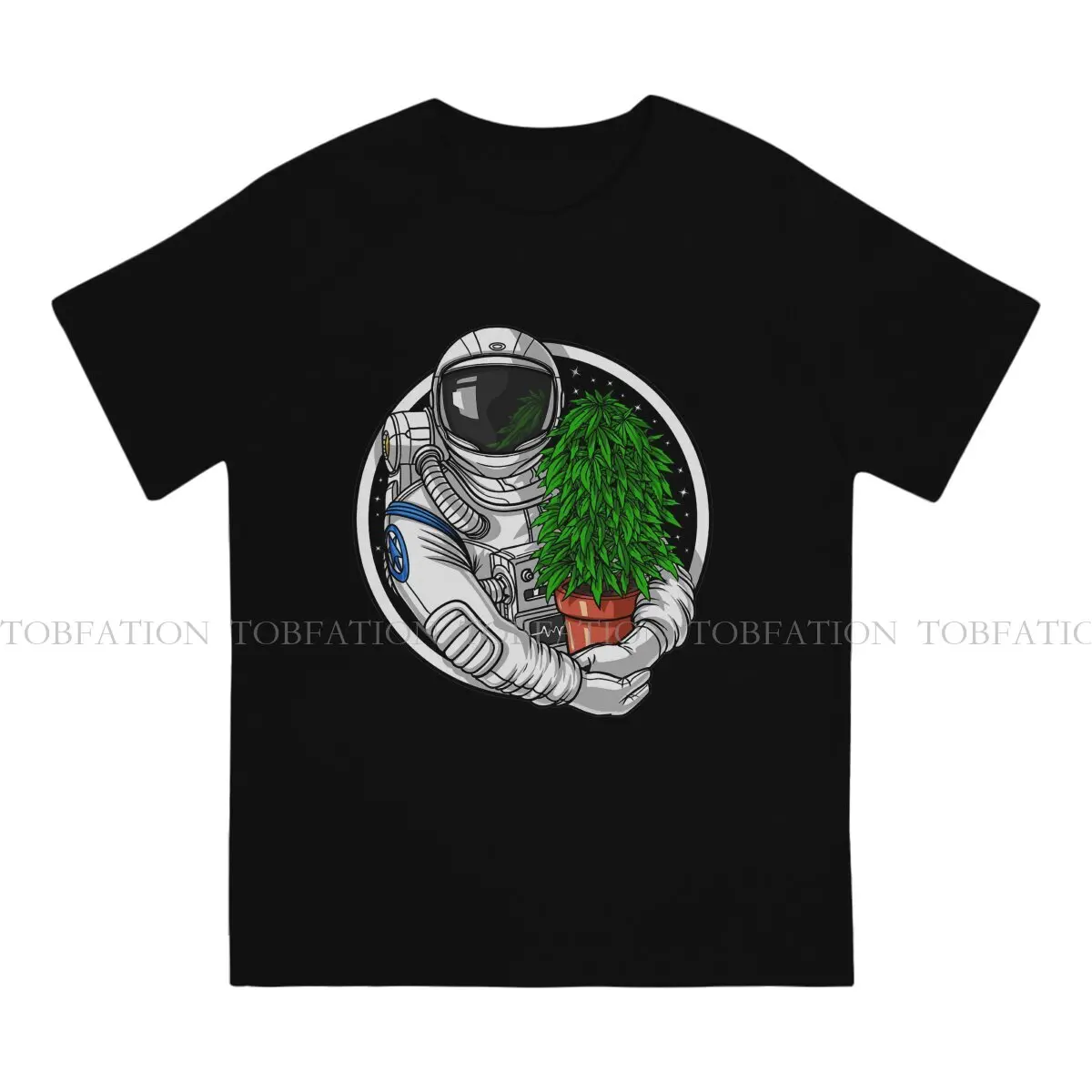 Weed Marijuana 420 Smoking Astronaut Lover TShirt Men Graphic Large Harajuku Crewneck Cotton T Shirt