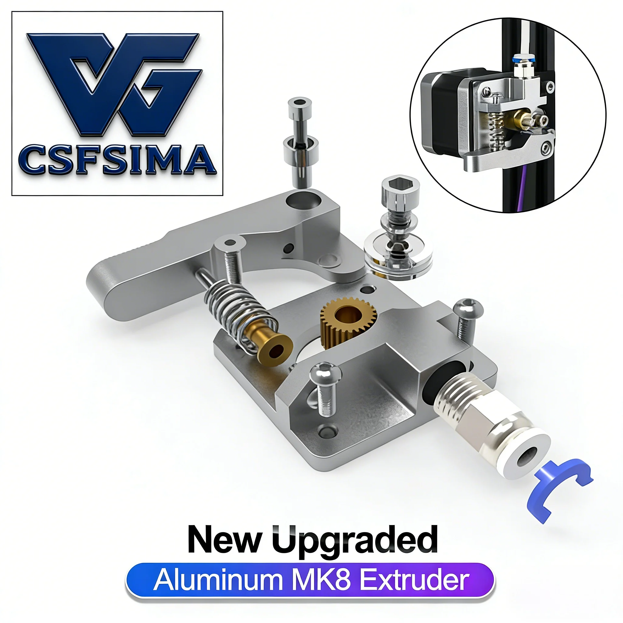Upgraded Space Gray Metal Extruder for 3D Printers Enhanced Feeding Performance Compatible with Creality CR10 Series