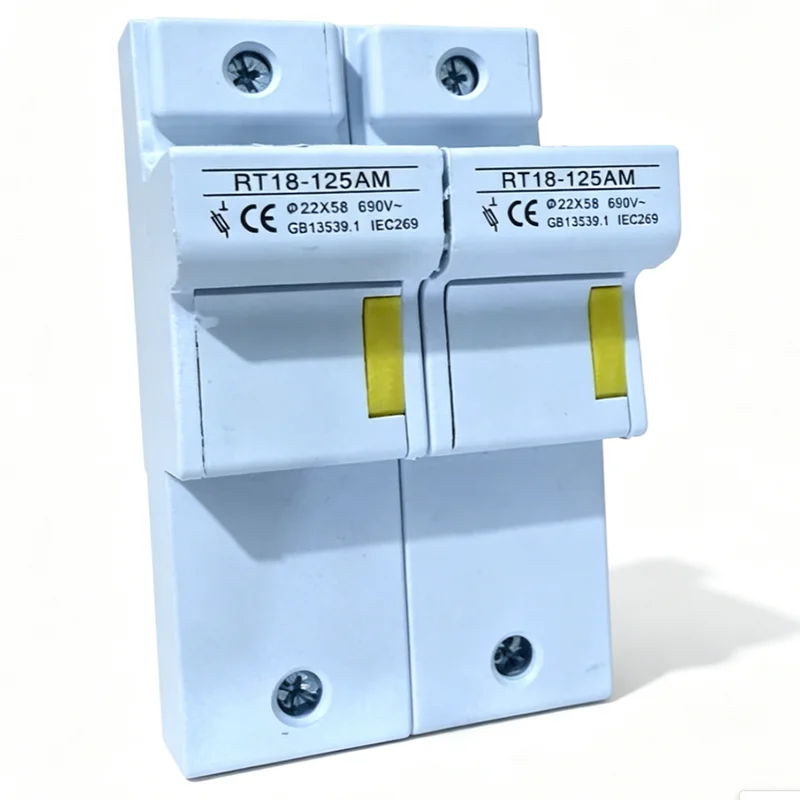 RT18-125AM/2P cylindrical cap rail mounted low-voltage fuse  22*58mm 22x58mm fuse core base 125A  Fuse Holder