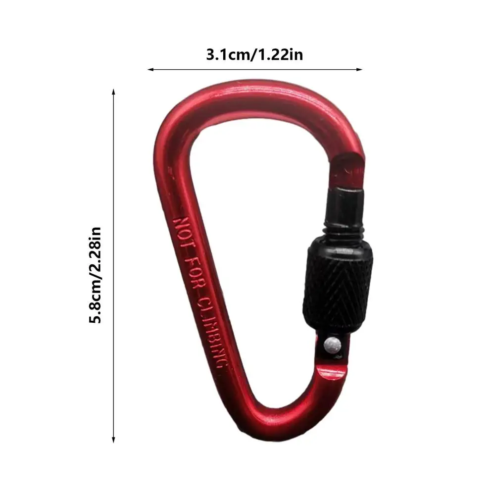 1PC Aluminium Legierung Karabiner Sicherheit Schnalle Schlüsselbund Mit Schloss Klettern Taste D-form Karabiner Camping Wandern Haken Multi farben – Detail 5