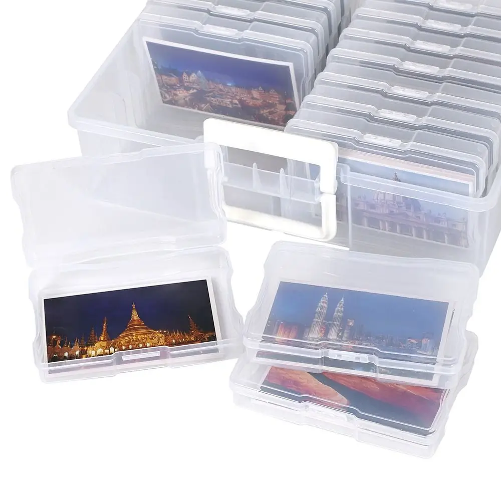 

Photo Storage Box Photo Keeper Cases Plastic Photo Storage Organizer Suit 16 Inner Boxes for Jewelry Rectangle Box Case