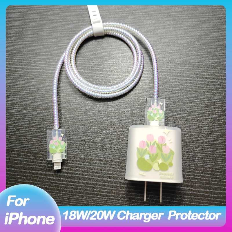 For iphone 18/20W Charger Protection Cover For Apple 11 12 13 14 Adapter Protector Case Shell Phone Accessories Cable Management
