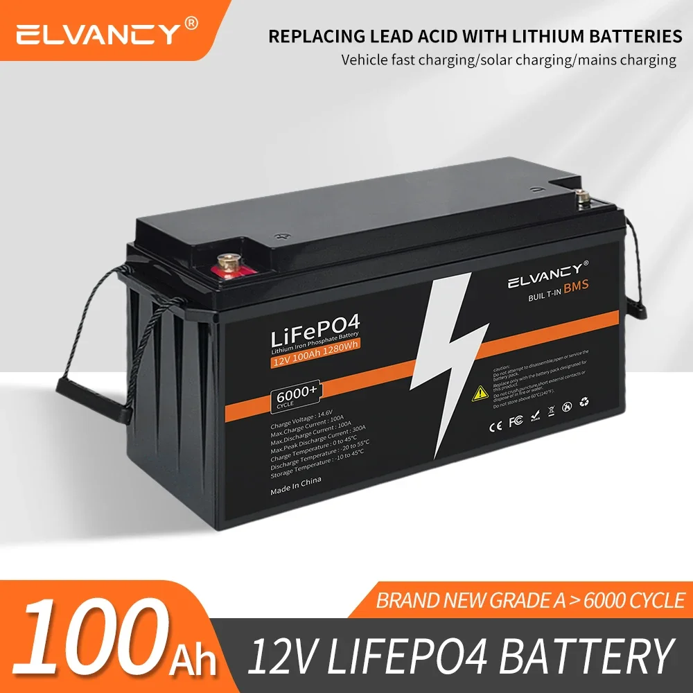 Grade A 12V lifepo4 Battery Pack 100AH 200AH 300AH 24V Lithium Iron Phosphate Battery Build in BMS For RV Golf Carts No Tax