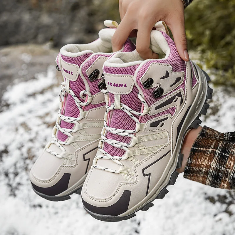 Brand Women's Winter Boots Plus Warm Hiking Shoes Outdoor Mountain Climbing Sneakers Non-slip Waterproof Winter Snow Boots