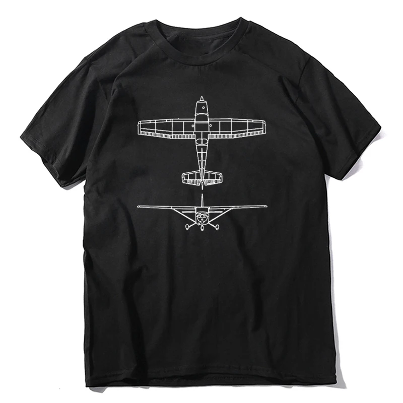 Multiple Color T Shirts Summer Short Sleeves Fashion   Cessna 172 Airplane Pilot  Front And Back 2460X