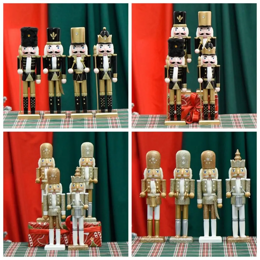 Festival Gift Vintage Christmas Nutcracker Handicraft Painted Handcraft Figurine Creative Drummer Soldier Doll New Year