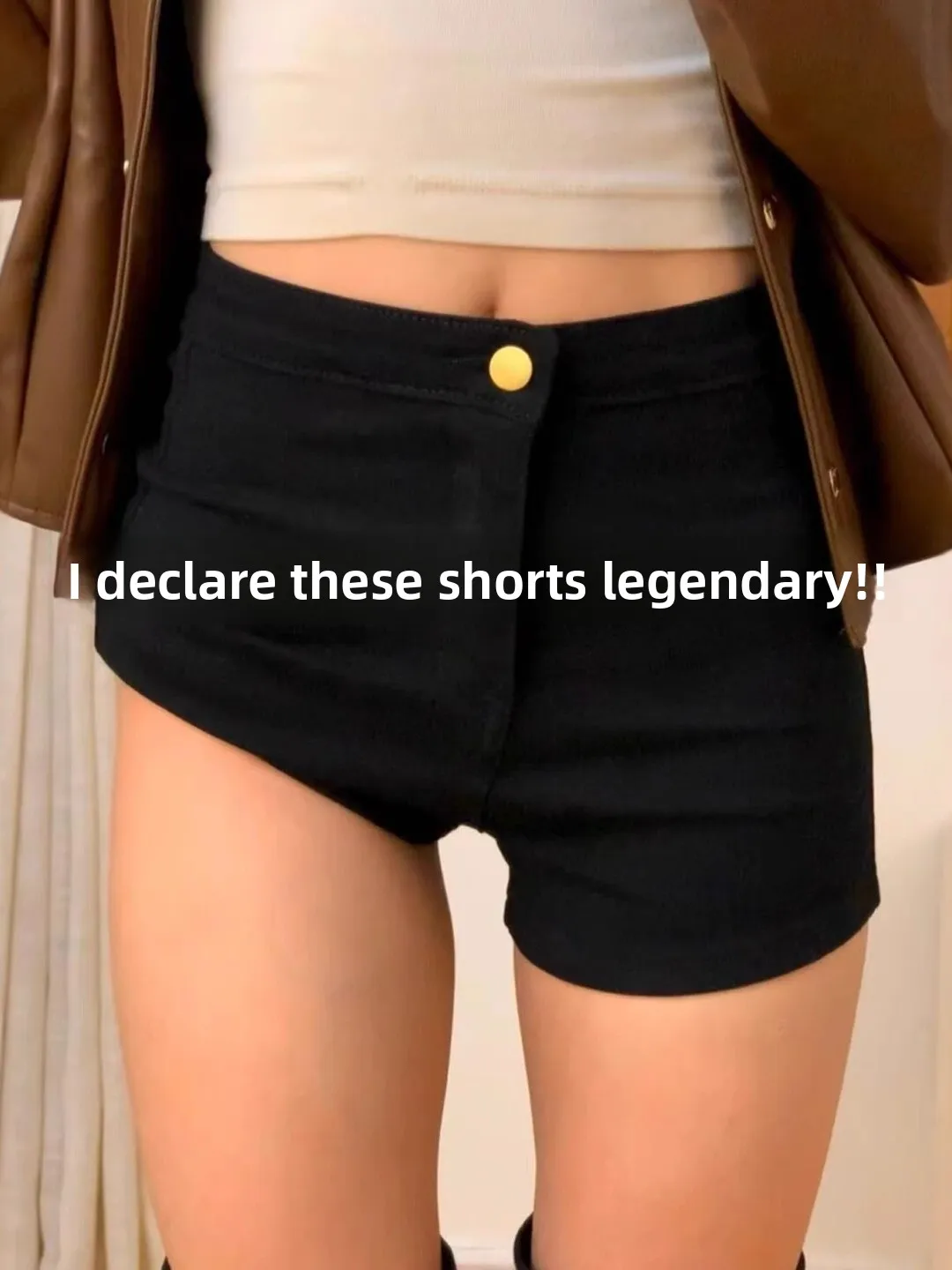 

Bla Denim ort orts Women's Summer Thin Large Size Fat MM Small Height Hip Covering Slimming Hot Pants A-Line Wraparound