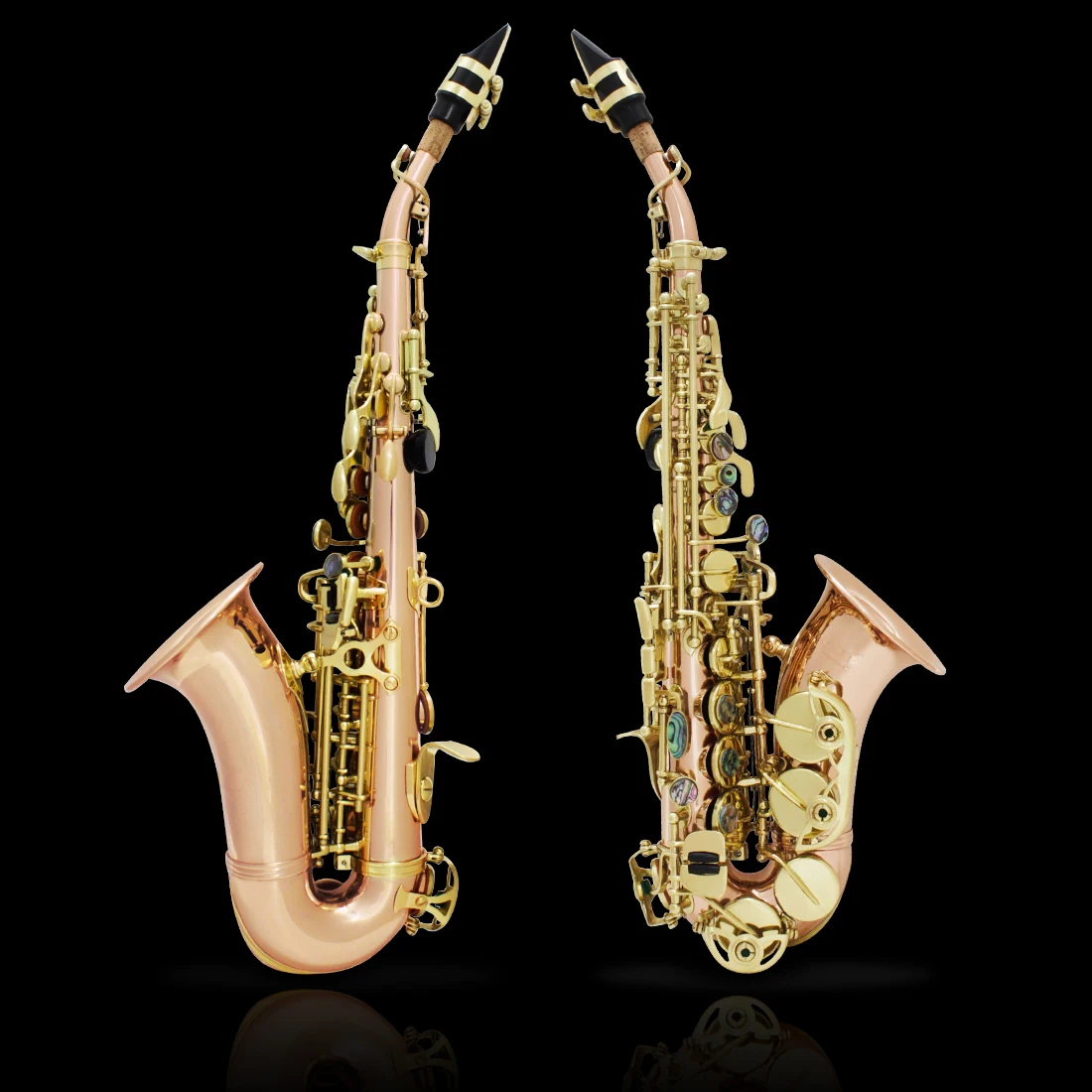 Soprano Saxophone Phosphor Bronze Copper Carve Pattern Sax Abalone Shell Buttons Mouthpiece Reeds Wind Instrument Accessories