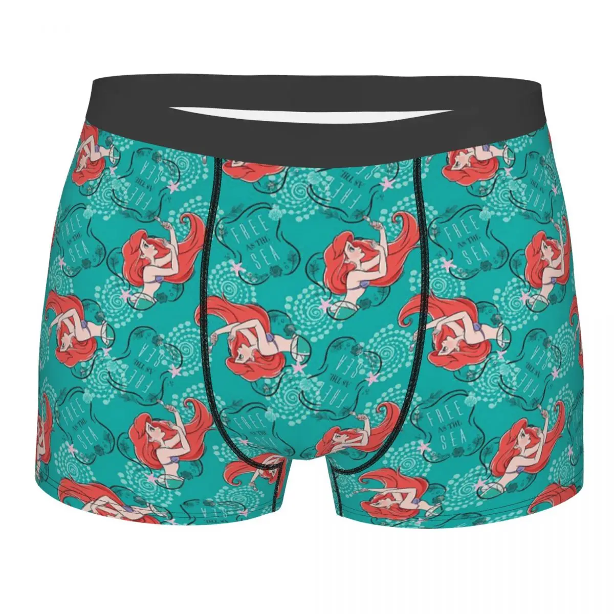 

Custom Cool Little Mermaid Ariel Cartoon Printed Boxers Shorts Panties Men's Underpants Breathable Briefs Underwear