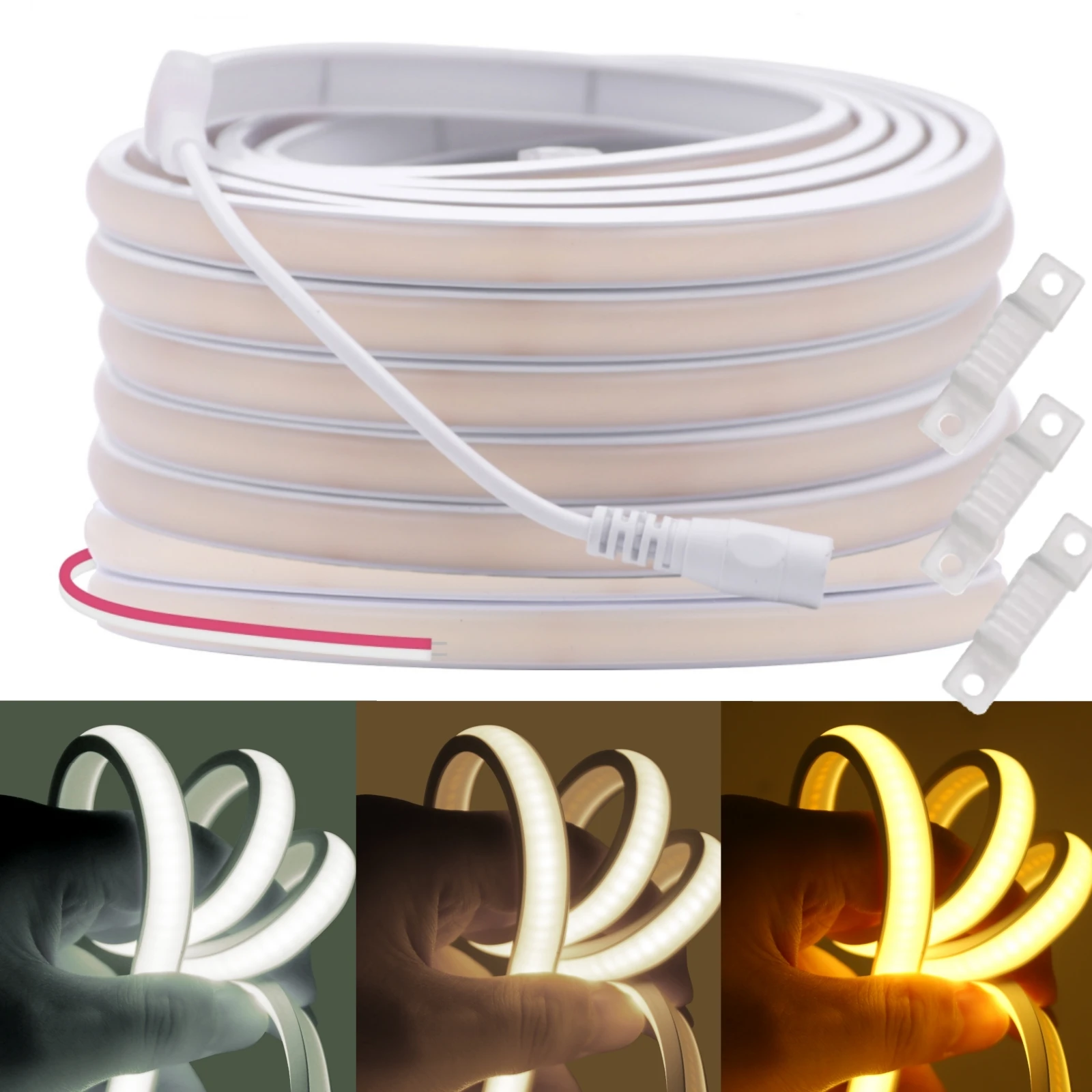 

IP67 COB Neon Strip LED Light 12V 24V Adhesive Tape Diode Flexible RA90 High Density Linear Lighting 3000K 4000K 6000K White